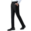Men's Casual Mid Waist Work Pants High-Waist Straight-Legged Draped with Anti-Static & Non-Stick Features Black & Gray Logo