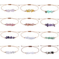 Women Colorful Chip Natural Stone Handmade Bracelet Healing Gravel Crystal Gemstone Rise Bead Bracelet for Women