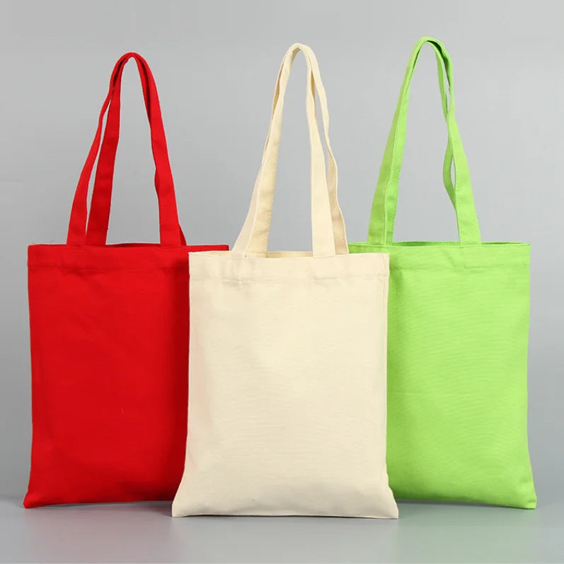 Reusable 100% Cotton Canvas Tote Bags Custom Logo Printing Adjustable Zipper Closure Custom Sizes for Grocery Clothing