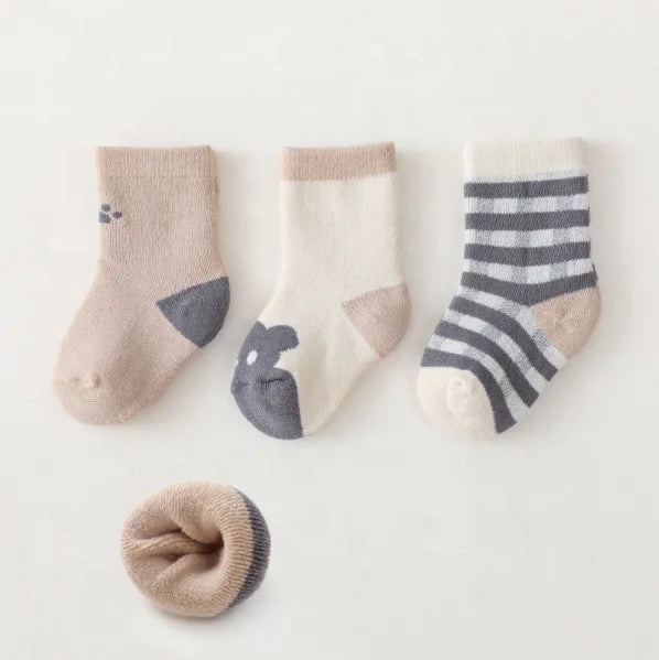 Wholesale New Terry Thickened Crew Winter Socks for Kids 100% Cotton Casual Style for New Born Babies Toddlers Boys Girls