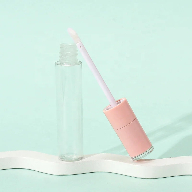 High Quality Empty Pink Screw Cap Round Brush Lip Gloss Tubes Custom Lip Packaging Lip Care Packaging