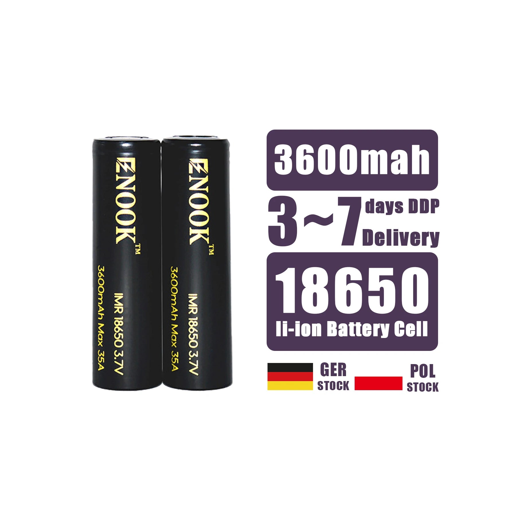 Enook 18650 Rechargeable 3.7v Li-Ion Battery 21700 Lithium Ion Batteries for Ebike 29v Flashlights Cylindrical Shape