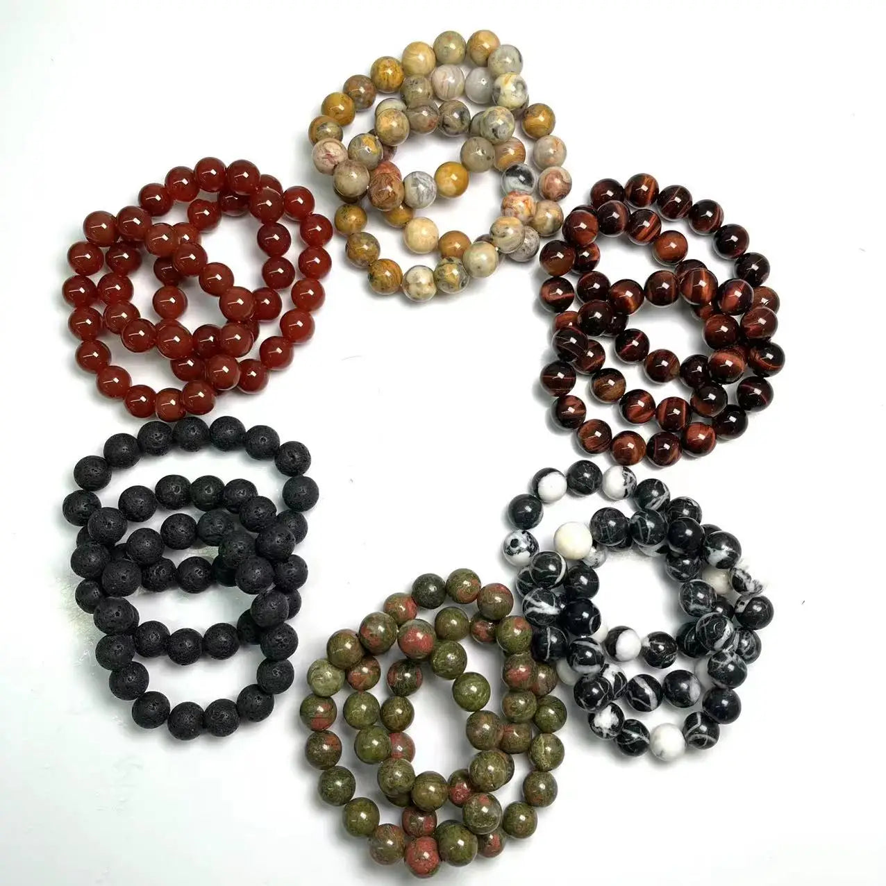Hot Selling Natural Crystal Stone Bead 12mm Bracelets Gemstone Jewelry Bracelet for Women
