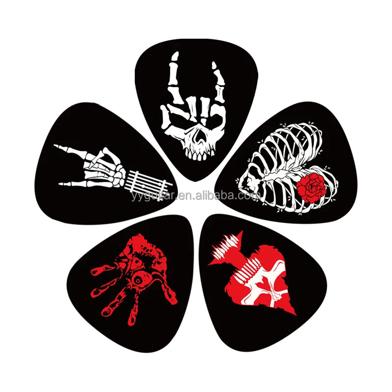 Dark Cool Pattern Custom Bass Guitar Plectrum Printed New Design Personalized OEM Celluloid Pick Sheet Wholesale Waterproof