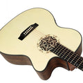 Engraved Flower Sound Hole Design Built-in EQ Pickup Electric Acoustic Guitar