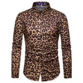 Trend Man Club Leopard Print Shirt High Quality Long Sleeve Social Man Casual Party Shirt Chemise Homme Shirt Dress