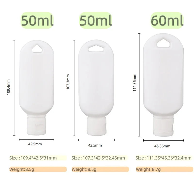 Wholesale 50ml Transparent Plastic Pet Color Lotion Bottles with Screw Cap Press Seal Squeeze Bottles
