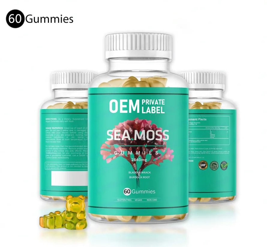 OEM Private Label Vitamin Supplement Sea Moss Gummies Kids Sea Moss Gummy Candy Bladderwrack