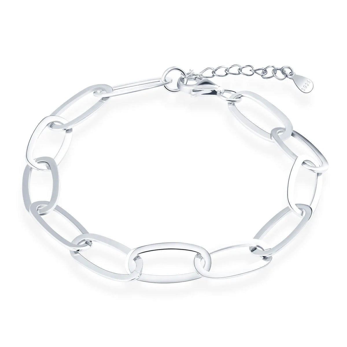 Wholesale Handmade Bracelet New Style Chain Paper Clip Bracelet 925 Silver Fine Jewelry Man MegaBDM