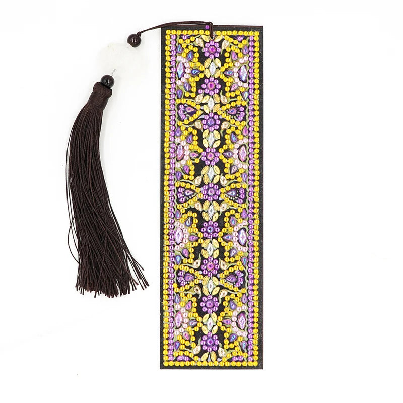 DIY Diamond Painting Bookmark Mandala Flowers Art Special Shaped Diamond Bookmark Tassel Reading Supplies
