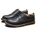 Men's Genuine Leather Derby Shoes Casual Daily Sneakers with Height Increasing Hard-Wearing for Winter and Spring