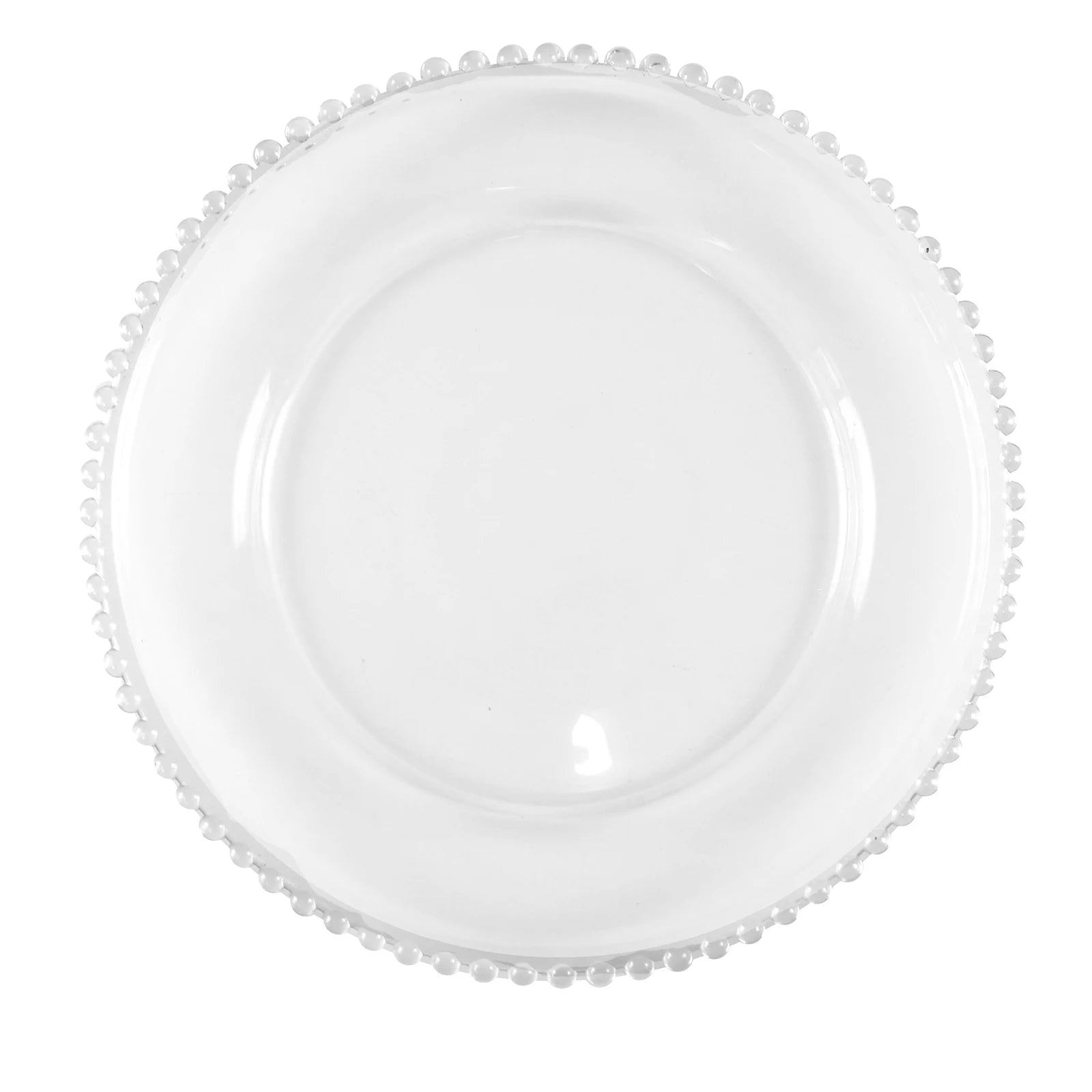 Beaded Edge Acrylic Plastic Charger Plate Elegant Dishes & Plates Collection