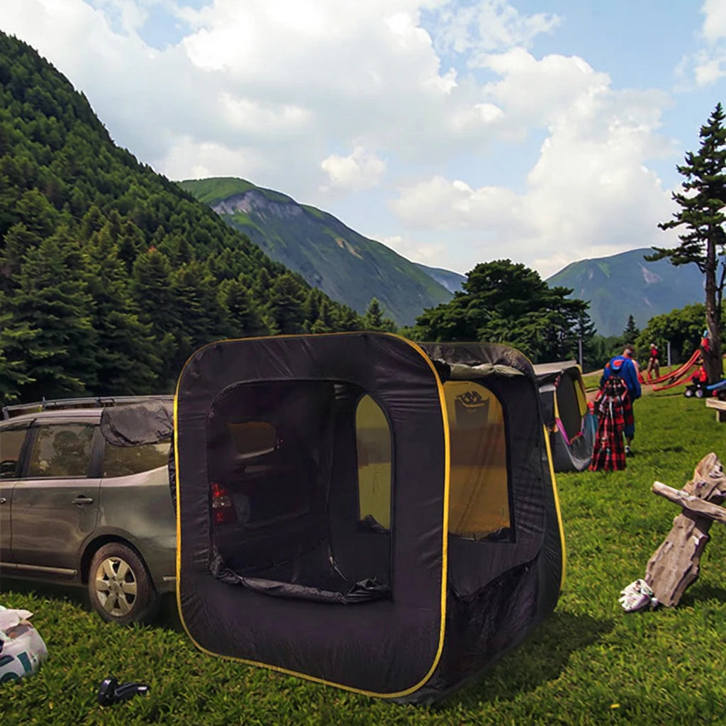Simple 5m Automatic Pop-Up Rear Car Tent for SUV Easy to Fold Polyester Fiberglass Pole Single Layer for Summer Seasons