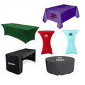 Custom Print Personalized Stretch Fitted Table Cloth 6ft Market Table Cover Spandex Cocktail Table Cover With Logo for Events