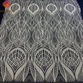 White French High Quality 3D Floral Pattern Sequins Glitter Embroidered Lace Tulle Fabric With Beads for Party Wedding Dress