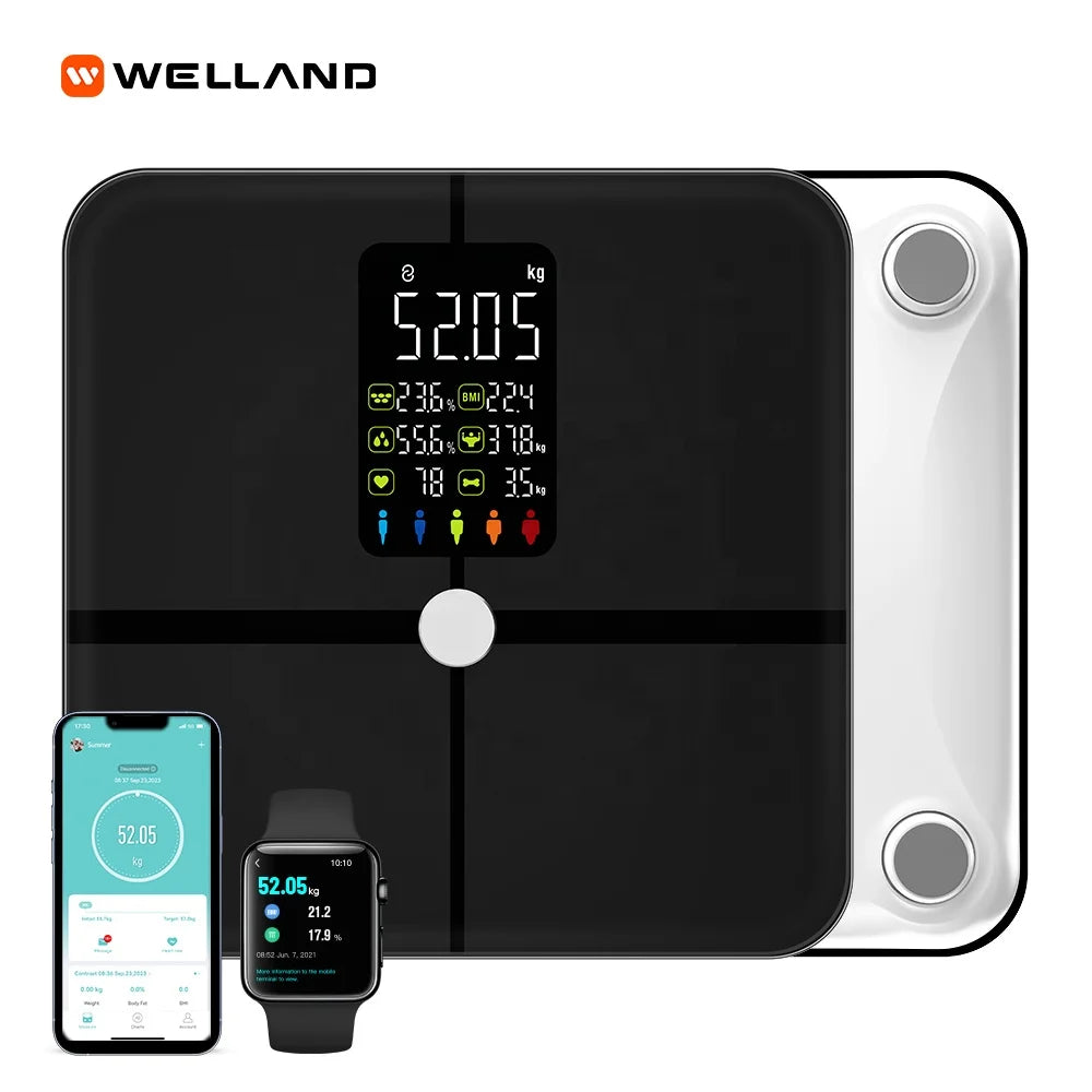 For Welland Smart Bathroom Body Fat Scale with Digital Display 180kg Capacity Battery Powered Eco-Friendly Design