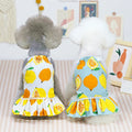 Spring Summer Lovable Lemon Pet Dog Skirt Clothes Sweet Romantic Princess Pet Puppy Dog Dress Clothes for Small Dogs