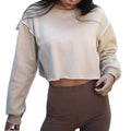 Women's Custom Crewneck Sweatshirts Spring Workouts Oversized Plain Pullover Crop Top Activewear Knitted Casual Sweatshirt
