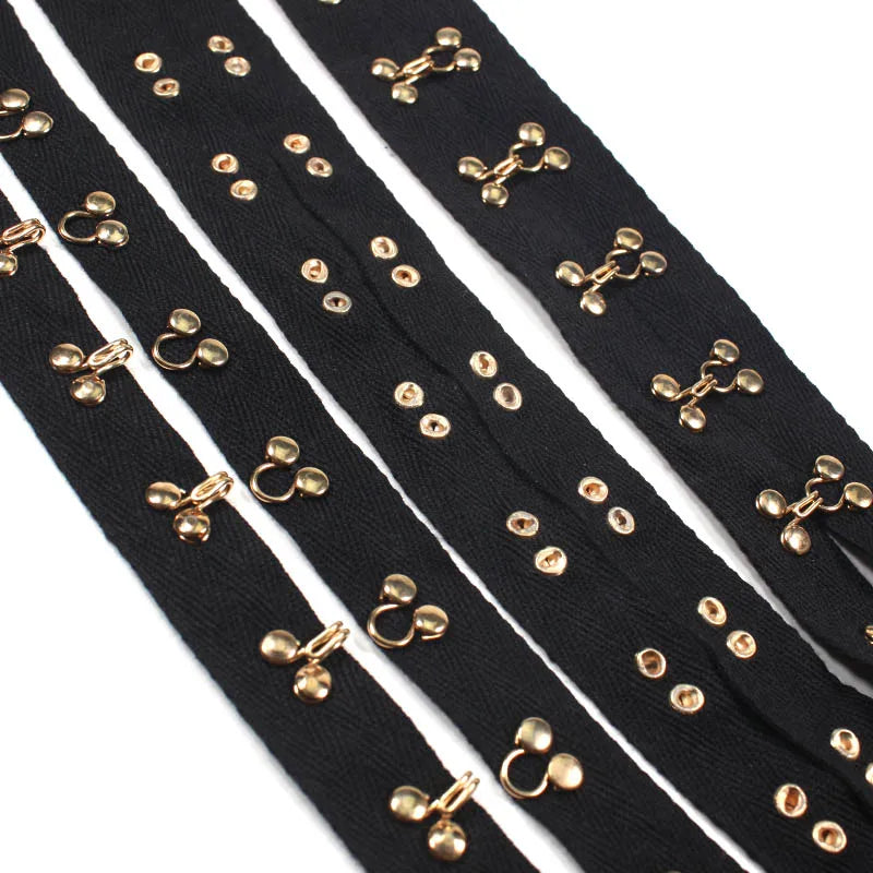 Factory Wholesale DIY Cotton Zinc Alloy Hook Eye Tape for Corset Clothing/Dancing Outfit/Dress