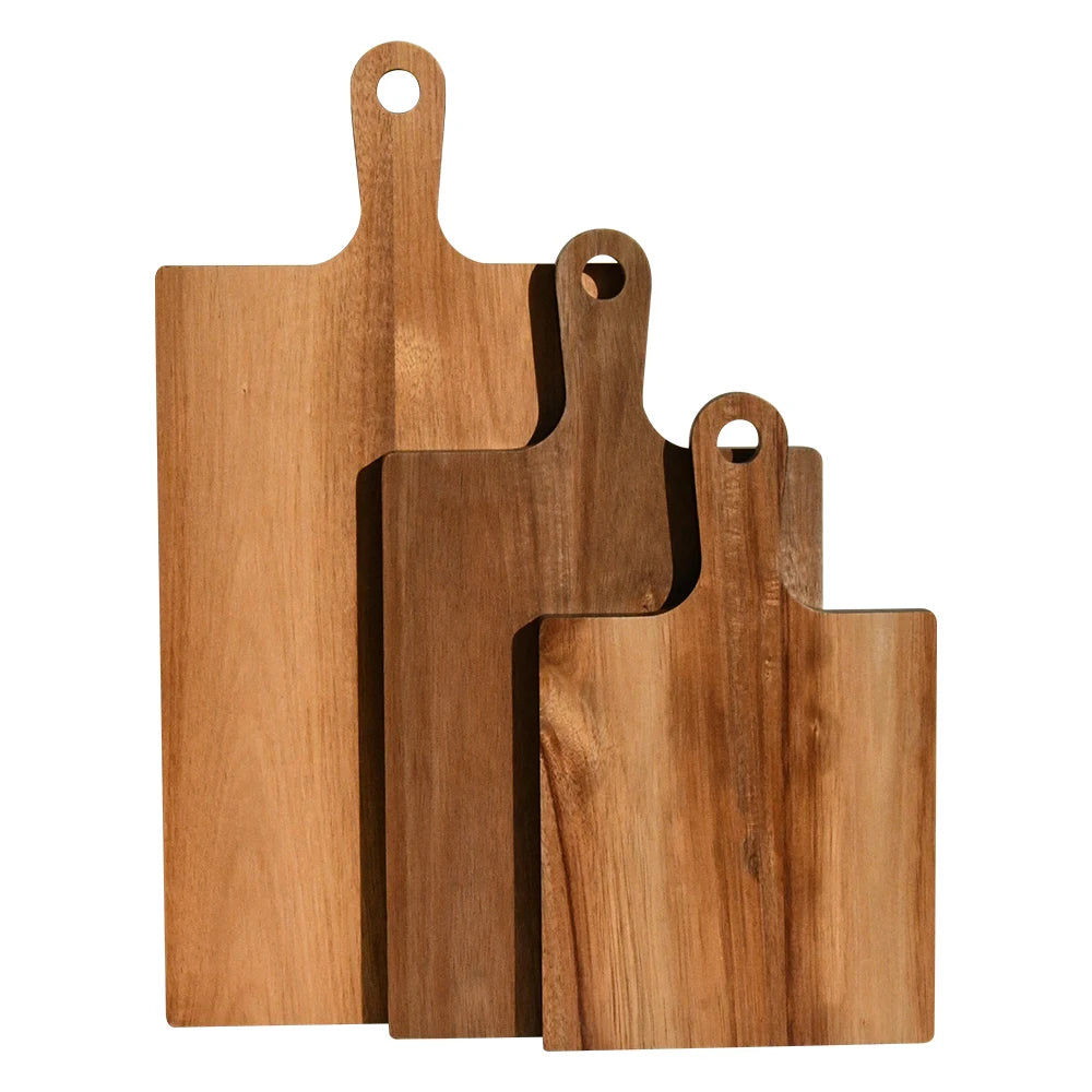 Youlike Acacia Wood Simple Rectangle Cutting Board Set of 3 Easy-to-Clean Cheese Board and Knife Set Charcuterie