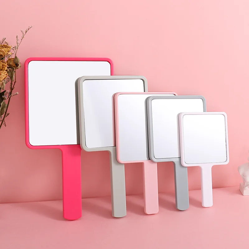 Wholesale 5 Sizes Custom DIY square Shape Handheld Portable Outdoor Small Makeup Mirror with Logo Compact Mini Mirror Cosmetic