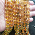 Hot Selling 4-12mm Loose Gemstone Natural Beads Citrine Heating Crystal Beads Strand for Bracelet Necklace Jewelry Making