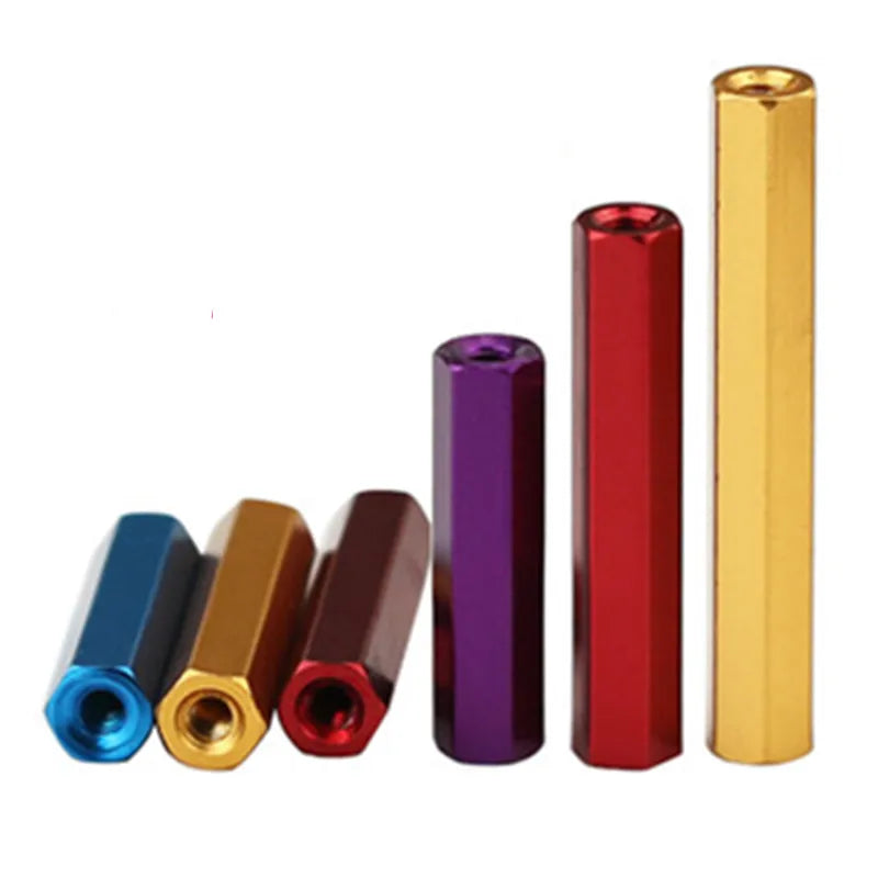 M2 M2.5 M3 M4 M5 M6 Aluminum Colorful Hexagon Sleeve Barrel Nut DIN6334 Inserct Threaded Long Hex Coupling Nut