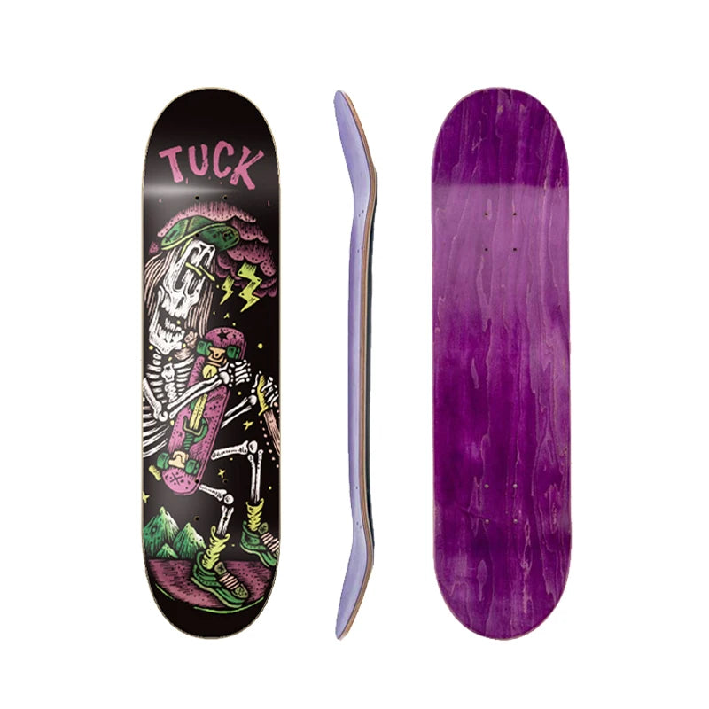 Stained Wholesale Wooden Skateboard Decks 7 Ply Canadian Maple Decks Blank Skate Board Custom