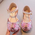New Fashion Children's Sandal Princess Rhinestone butterfly Soft Soled Sandal Girls Flat Shoes
