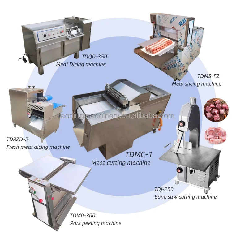 Big Capacity Chicken Cutter Machine Fish Slicing Industrial Meat Dicer Cube Pork Strips Cut Frozen Meat Cutting Machine Slicer