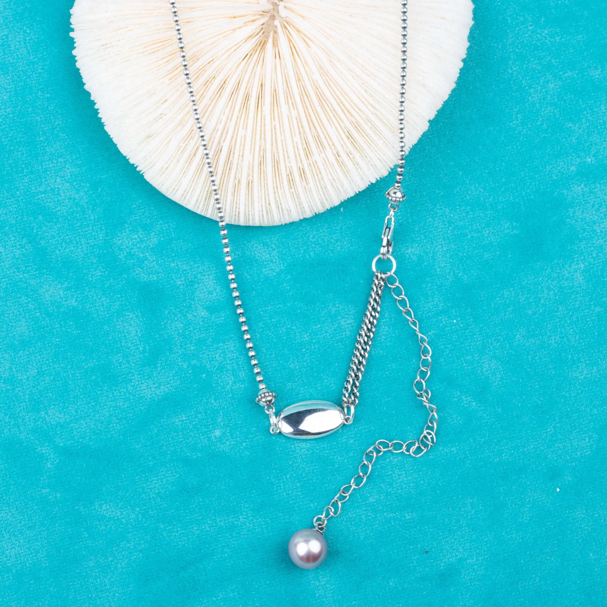P010977 DIY 7-9mm Natural Freshwater Pearl Pendant with Chain 925 Sterling Silver Engagement Jewelry Necklace for Women