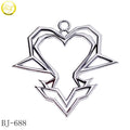 Custom Jewelry Design Hollow Letter Hang Charms Handmade Garment Accessory Metal Chrome Logo Chain Pendant Brand Name Metal Tags