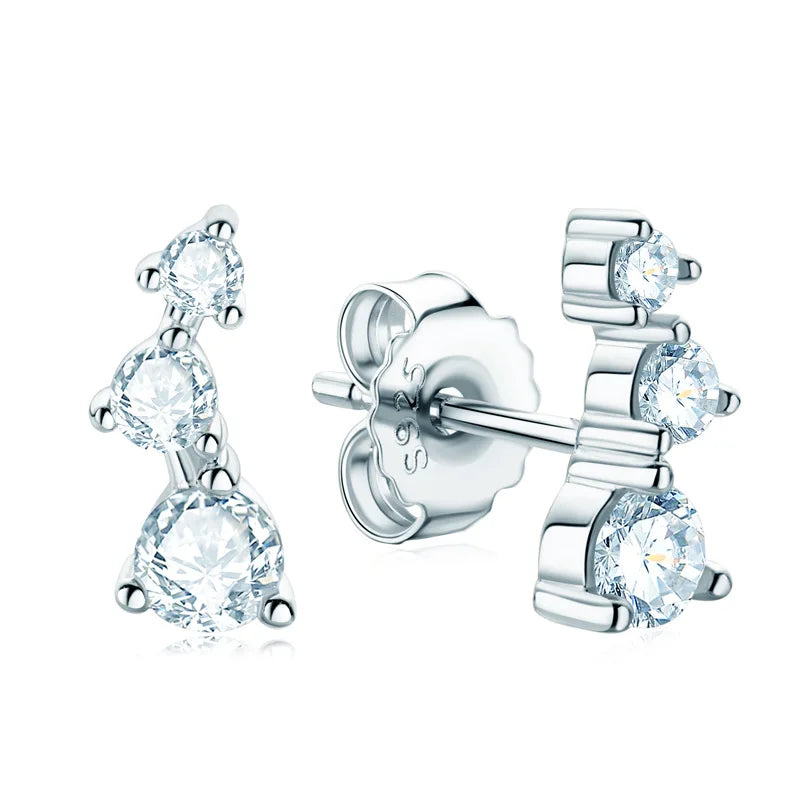 Luxury Moissanite Earrings Set 925 Sterling Silver Four Leaf Fashion Screw Back Studs VVS Diamond Men Women Jewelry With GRA