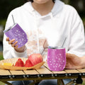12oz U Egg Shape Diamond Tumbler Beer Wine Glass Water Bottle Stainless Steel Vacuum Thermal Insulated Mug Cup with Lid Straw