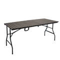 Wholesale Custom Rectangular Wood Grain Portable 6ft Foldable Plastic Outdoor Hiking Banquet Garden Picnic Dining Camping Table
