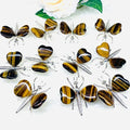 DIY Beautiful Crystal Butterfly Figurine Yellow Tiger Eye Butterfly Model With Crystal Animal Gifts