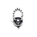 Punk & Hiphop Oxidized Sterling Silver Bull's Head Pendant Clasp Wild Animal  OX Lobster Claw Clasp Clicker Lock for Bracelet