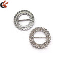 Wedding Invitation Card Decoration Set with Crystal Rhinestone & Metal Buckles Ring Type Gift Box Ribbon Slider
