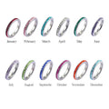 Wholesale Fashion Stainless Steel Cubic Zirconia Birthstone Ring Women