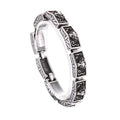 KALEN 215mm Men Punk Stainless Steel Rectangular Links Bracelet With Wolf Head Patterns