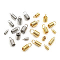 30-100pcs Stainless Steel Spring Crimp Clasps Leather Cord Ends End Caps Connectors for DIY Bracelet Necklace Jewelry Making