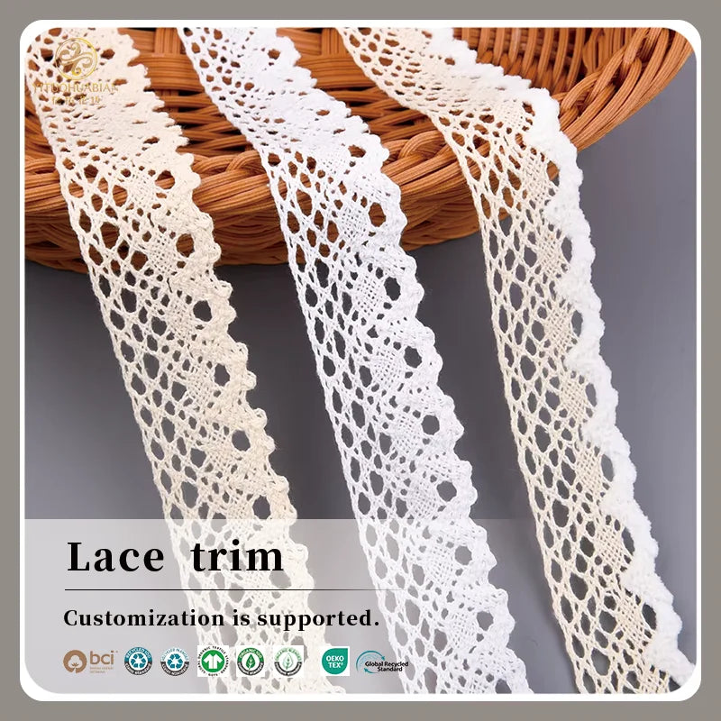 Newest Polyester Cotton Embroidery Lace Skin-friendly Crochet Lace Trim for Women Dress