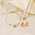 Fashionable Shell Love Jewelry Set Luxury Heart Shaped Pendant Clavicular Chain Necklace Bracelet Stud Earrings Jewelry Sets