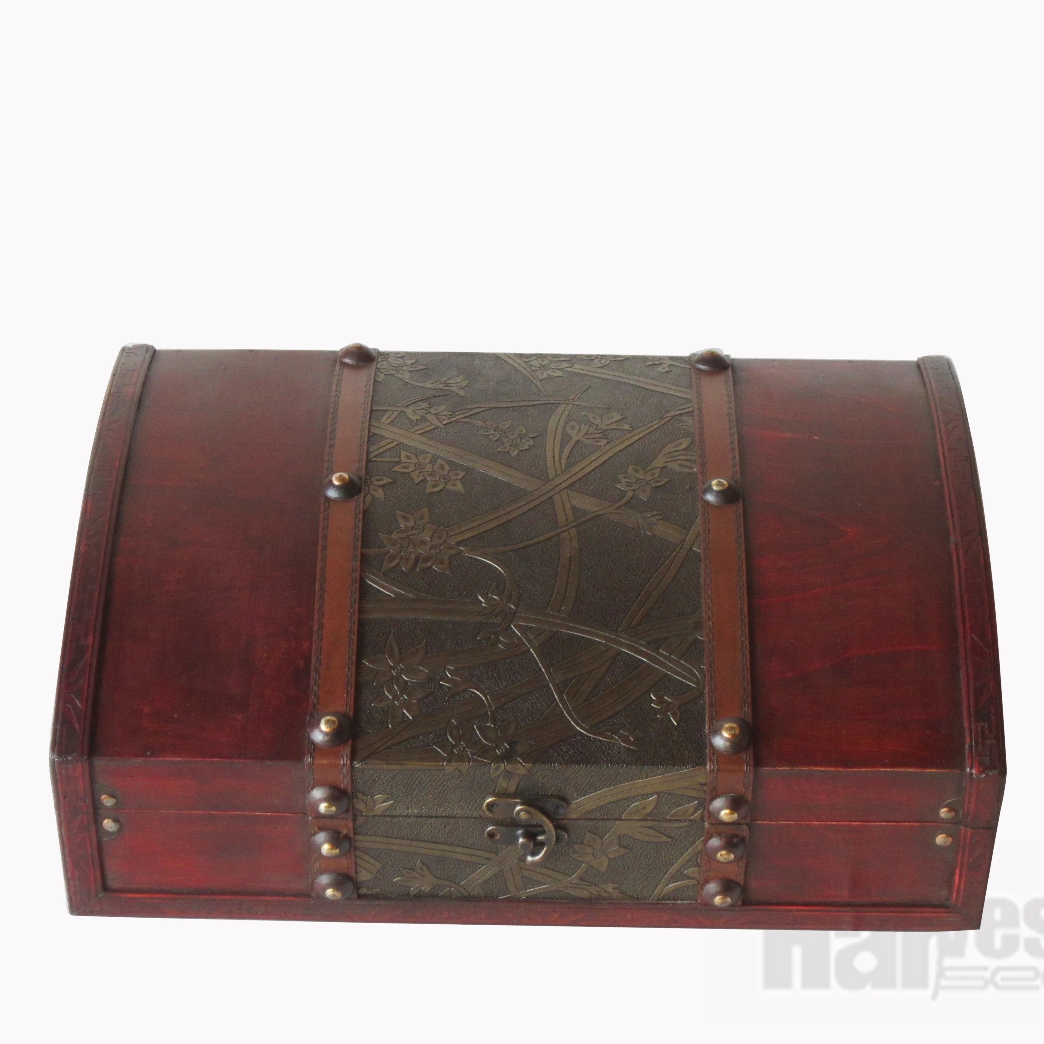 Wholesale Polished Wooden Suitcase Box Elegant Decorative Suitcase with Premium Finish
