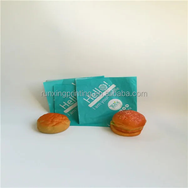 Custom Double Open Burger Wrap Pocket Grease Proof Kraft Paper Sandwich Bags Food Grade for Sugar Noodles Pizza Champagne Milk