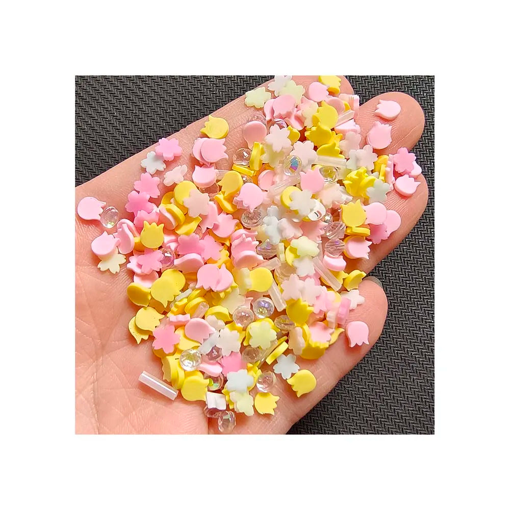 Mini Flower Polymer Clay Slices Mix Sprinkles for Diy Manicure Slime Toy Fillers