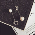 New Hot Fashion 925 Sterling Silver Pearl Star Moon Earrings for Women Girls Gift Fashion Statement Jewelry