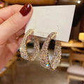 2025 Japan Korea Fashion Simple Elegant Rhinestone Earrings Love Tassel Diamond Hoop Earrings for Women