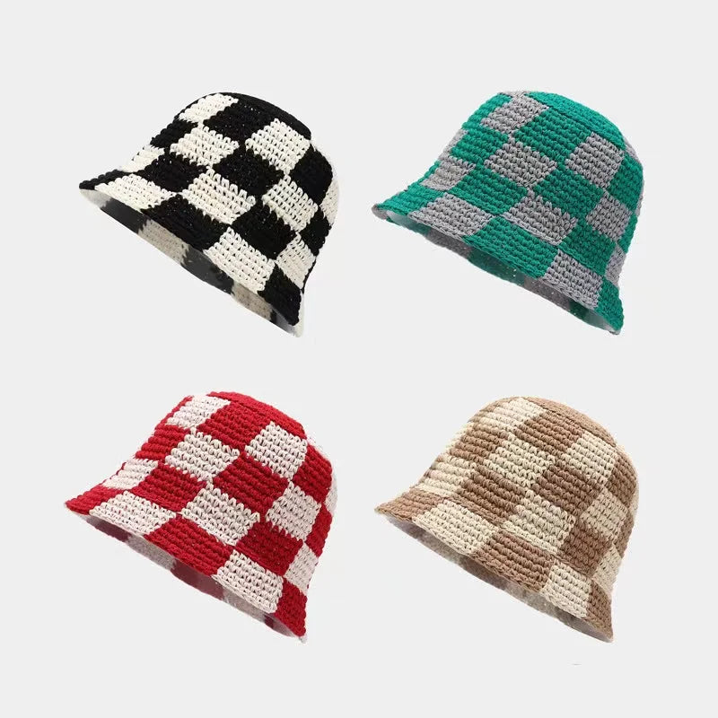 Spring Summer Handmade Foldable Sun Beach Hats Trendy Floral Knitted Beanie Cap Women Soft Crochet Bucket Hat