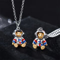 Titanium Steel Couple Necklace for Man Woman Personality Niche Jewelry Stainless Steel Chain Astronaut Space Bear Necklace
